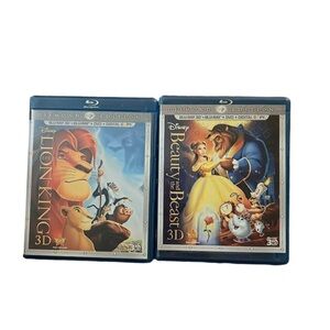 Disney Beauty and the Beast and The Lion King  3D Blu-ray Disc